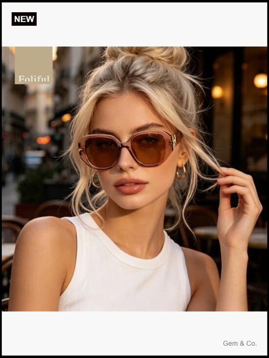Oversized Square Polarized Sunglasses Women UV Protection main image 5